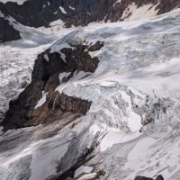 A photo of a dramatic icefall in the North Cascades, WA - photography by Mariama Dryak