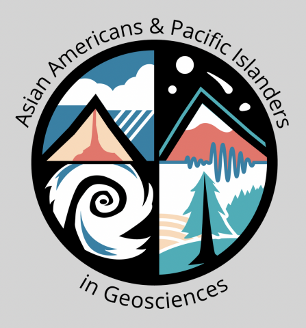 Logo for Asian Americans & Pacific Islanders in Geosciences; Art by Caroline Juang