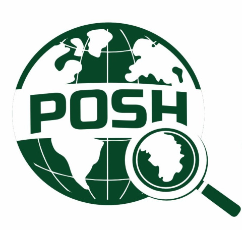 POSH logo showing a green globe with a magnifying glass and the text 'POSH'