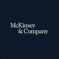 Navy blue background with white text stating "McKinsey & Company"