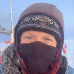 Anne Gold poses all bundled up in the Arctic!